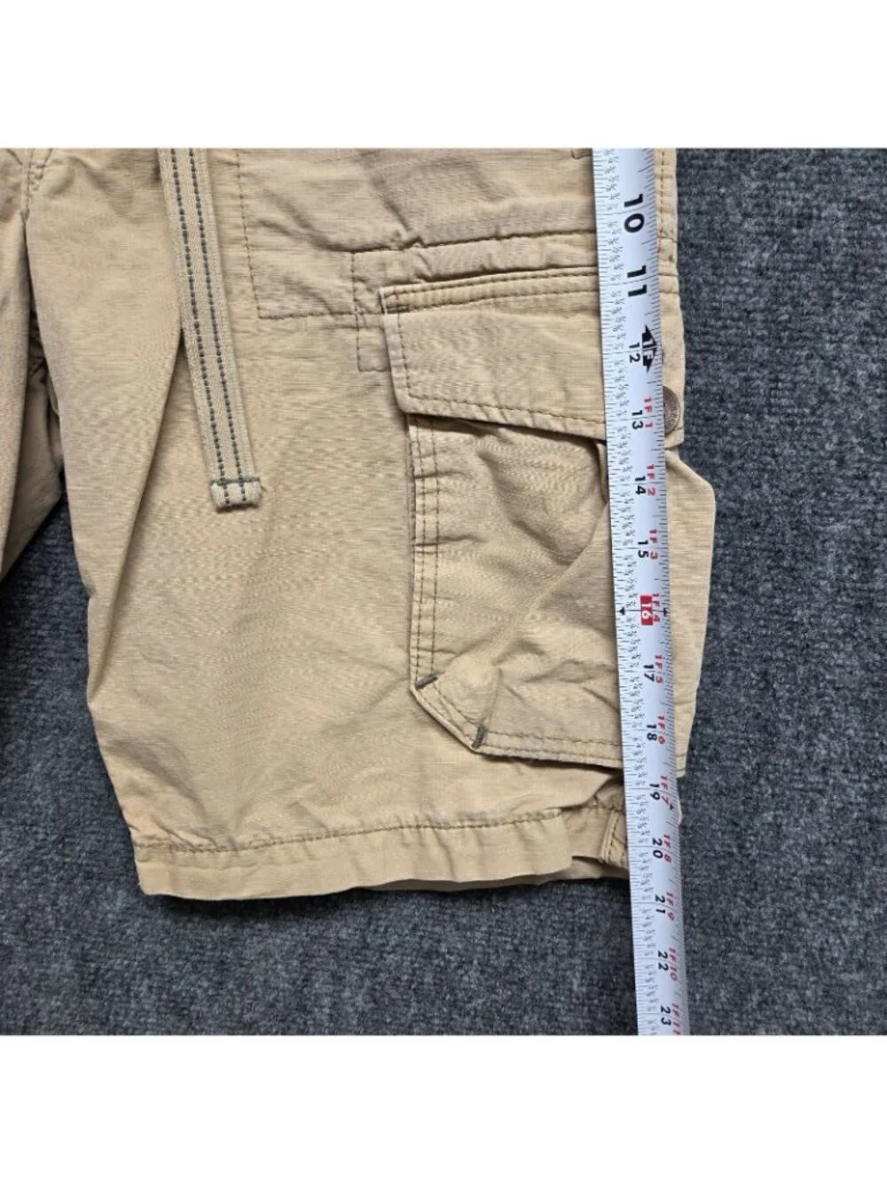 True Religion Shorts Mens 29 Brown Cargo Trooper Distressed MISSING BUTTON